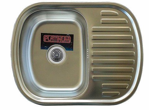 Кухонна мийка з нержавіючої сталі Platinum ДЕКОР 6349 (0,8/180 мм) 11674 фото