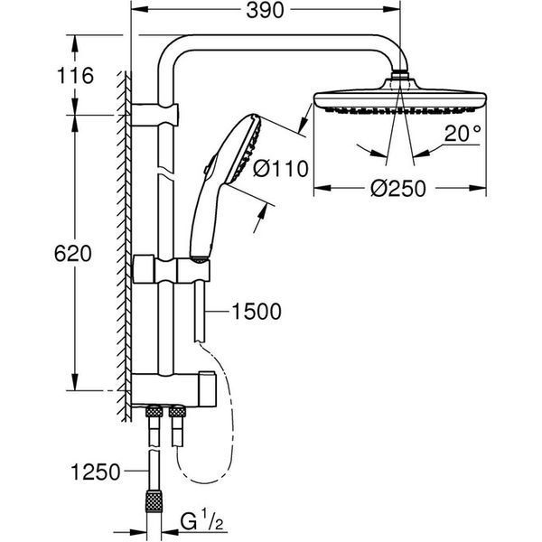 Душевая система Grohe QuickFix Vitalio Start 250 266802431 CV033961 фото