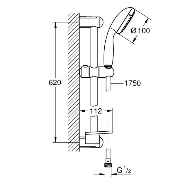 Душовий гарнітур Grohe New Tempesta 100 27926001 CV030547 фото