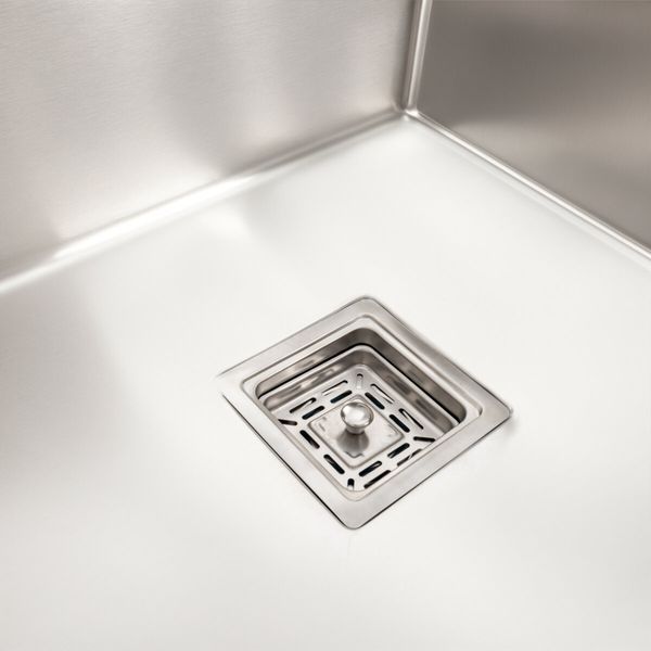 Кухонна мийка Platinum Handmade 860х500х230 R (квадратний сифон 3,0/1,0) 37689 фото