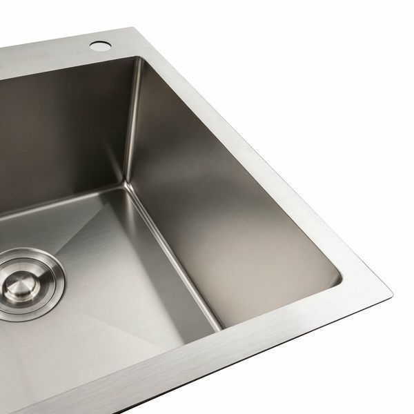 Кухонная мойка нержавейка 78*48 R Platinum Handmade (два отверстия, круглый сифон 3,0/0,8) 42216 фото