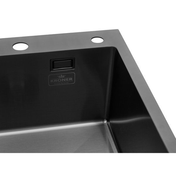 Комплект кухонної мийки Kroner KRP Schwarze - 7849RHM PVD Lazio ST430087 фото