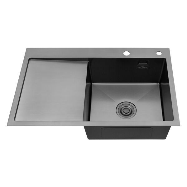Комплект кухонної мийки Kroner KRP Schwarze - 7849RHM PVD Lazio ST430087 фото