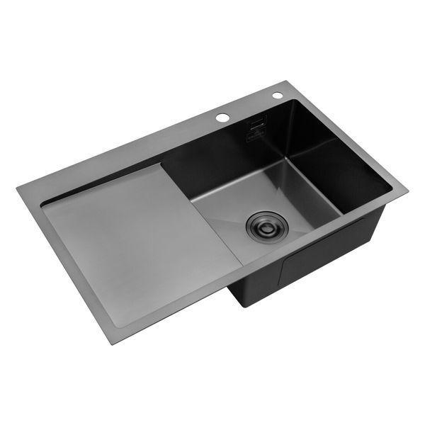 Комплект кухонної мийки Kroner KRP Schwarze - 7849RHM PVD Lazio ST430087 фото