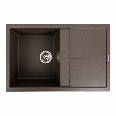Гранітна мийка для кухні Platinum 7950 Selena матова Темна скеля 40378 фото