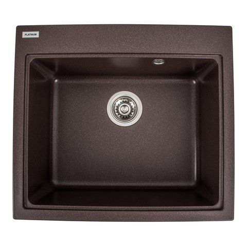 Гранитная мойка для кухни Platinum 5852 VESTA матовая Мокко 3527 фото