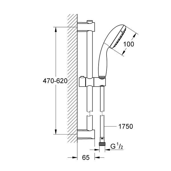 Душовий гарнітур Grohe QuickFix Vitalio Start 100 27942000 CV030598 фото