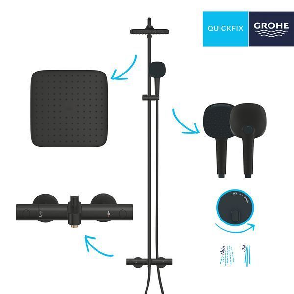 Душова система термостатична Grohe QuickFix Vitalio Comfort System 250 269842431 CV033963 фото