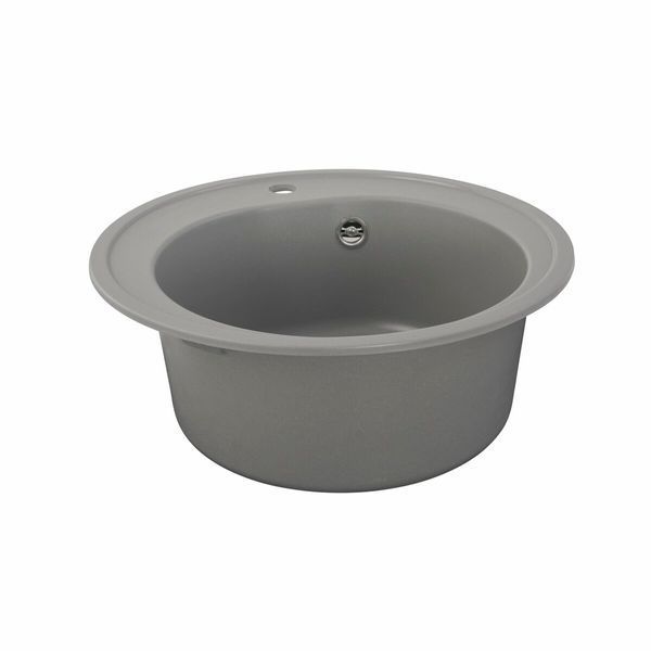 Гранітна мийка для кухні Platinum 510 LUNA матова Сірий металік 3329 фото