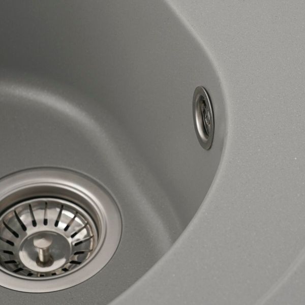 Гранітна мийка для кухні Platinum 510 LUNA матова Сірий металік 3329 фото