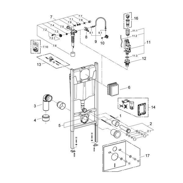 Комплект інсталяції GROHE Compact Hygiene Set 5-в-1 SL33271 фото