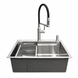 Комплект кухонной мойки Kroner KRP Geb&uuml;rstet 63х50HM ST04 BLK SL43711 фото 4