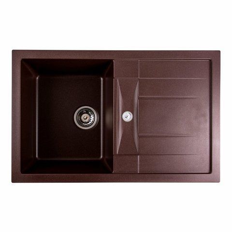 Гранитная мойка для кухни Platinum 7850 TROYA матовая Мокко 3240 фото