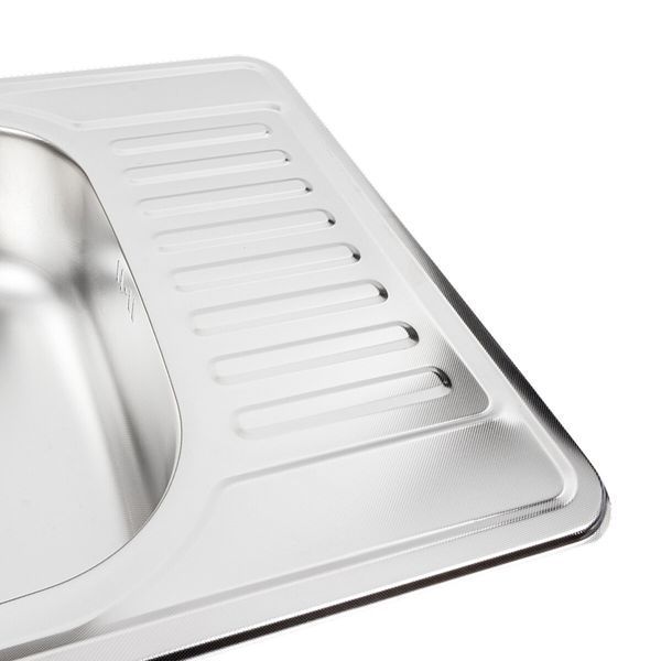 Кухонна мийка з нержавіючої сталі Platinum ДЕКОР 6550 (0,8/180 мм) 11474 фото