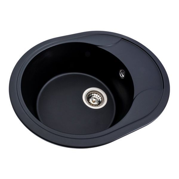 Гранітна мийка для кухні Platinum 5847 ONYX матова (чорна) 38976 фото