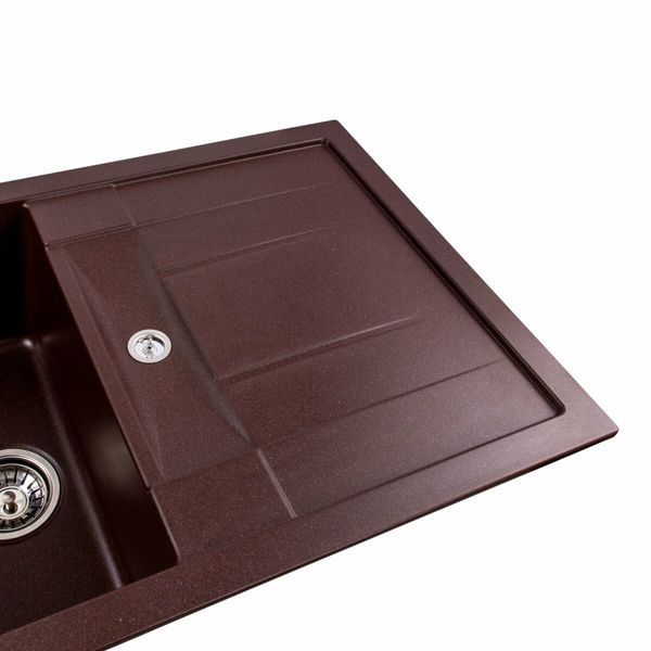 Гранітна мийка для кухні Platinum 7850 TROYA матова Мокко 3240 фото