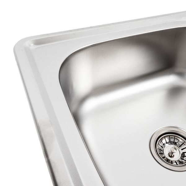Кухонна мийка з нержавіючої сталі Platinum ДЕКОР 6550 (0,8/180 мм) 11474 фото