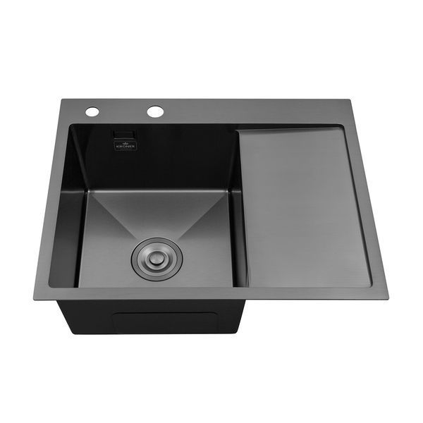 Кухонная мойка Kroner KRP Schwarze - 6350LHM PVD (3.0/1.0 мм) CV031322 фото