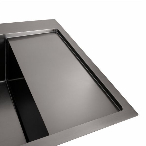 Кухонна мийка чорна Platinum PVD Handmade 65*50 L(квадратний сифон 3,0/1) 37681 фото