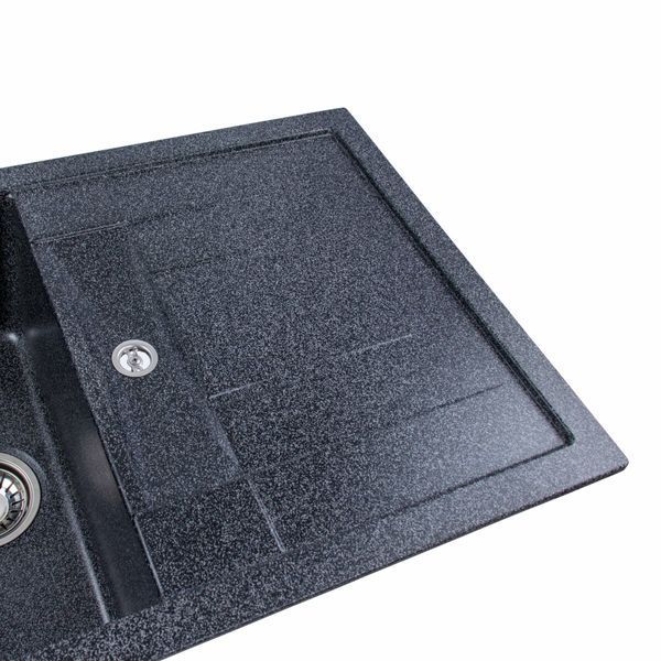 Гранитная мойка для кухни Platinum 7850 TROYA матовая Графит 3228 фото