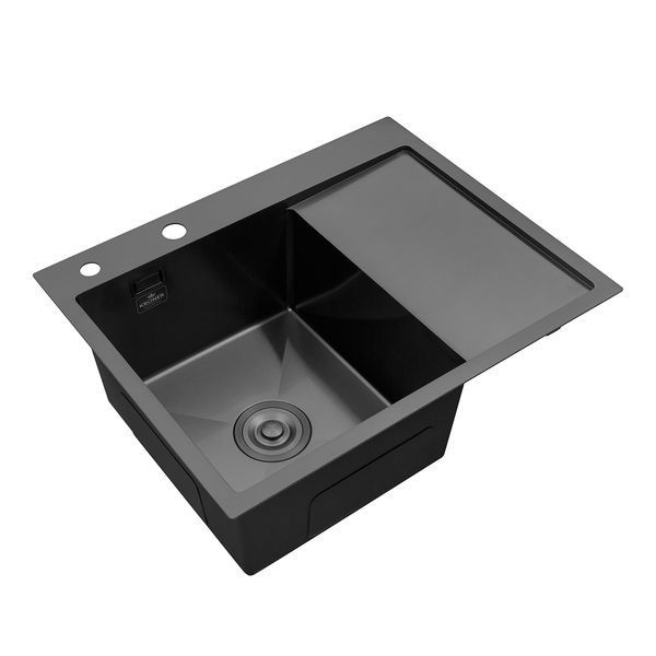 Кухонная мойка Kroner KRP Schwarze - 6350LHM PVD (3.0/1.0 мм) CV031322 фото