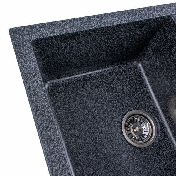 Гранитная мойка для кухни Platinum 7850 TROYA матовая Графит 3228 фото