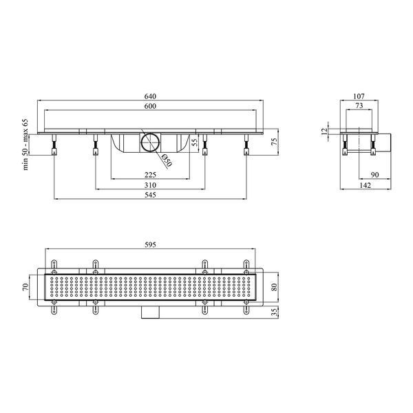 Набор 3 в 1 для ванной комнаты Kroner Edelstahl Kubus ESG082 L60 SS145981 фото