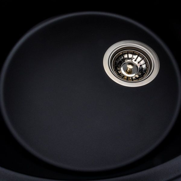 Гранітна мийка для кухні VALESO ONYX 5847 матова Чорна 49103 фото