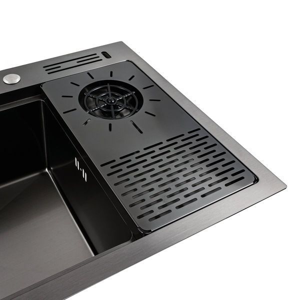Кухонна мийка чорна PVD 78*46 Platinum Handmade 42225 фото
