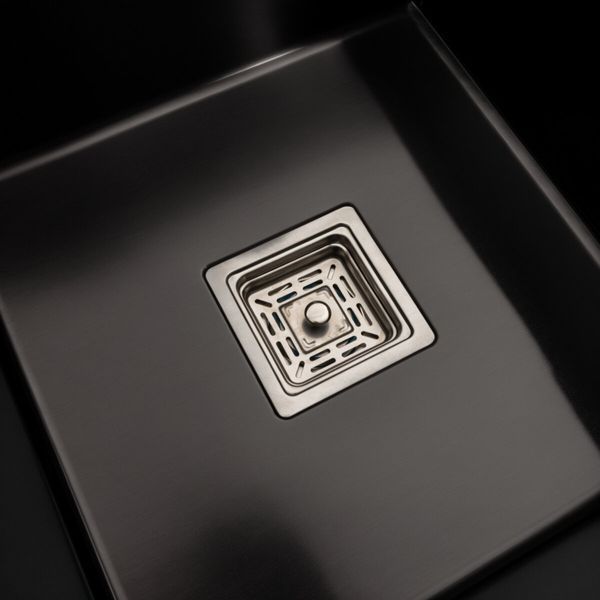 Кухонна мийка чорна Platinum PVD Handmade 65*50 L(квадратний сифон 3,0/1) 37681 фото