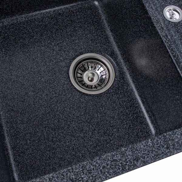 Гранитная мойка для кухни Platinum 7850 TROYA матовая Графит 3228 фото