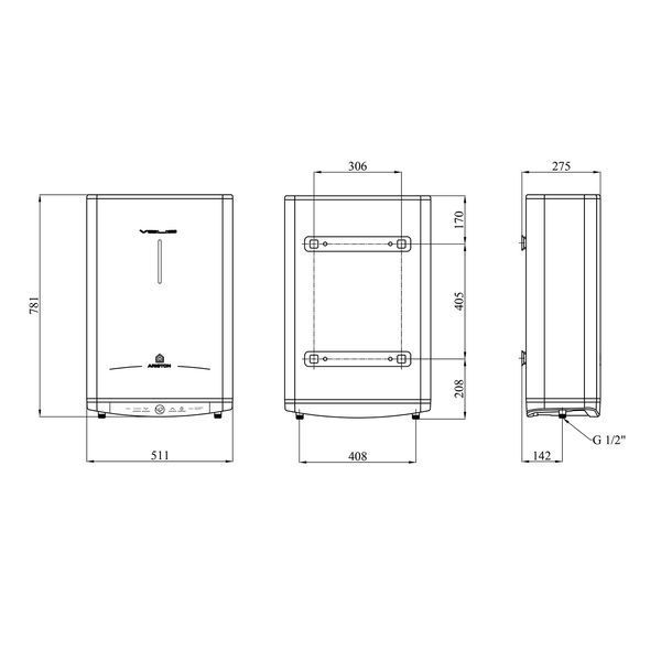 Водонагрівач Ariston Velis Tech 50 EU з мокрим ТЕНом 3100917 CV034396 фото