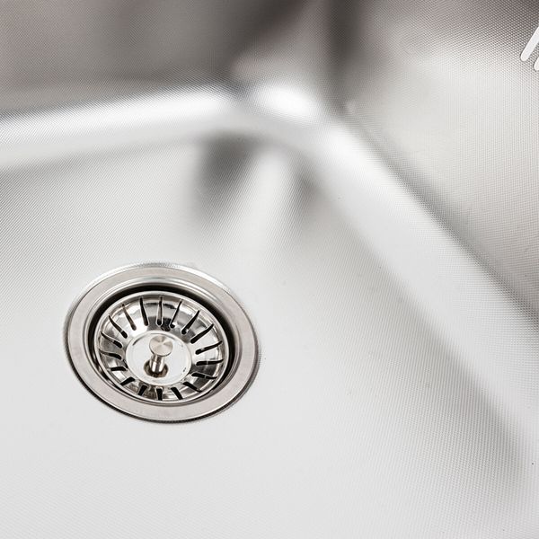Кухонна мийка з нержавіючої сталі Platinum ДЕКОР 6550 (0,8/180 мм) 11474 фото