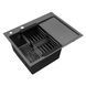Комплект кухонной мойки Kroner KRP Schwarze 6350LHM PVD ST06 nero SL42179 фото 5