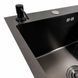 Комплект кухонной мойки Platinum Handmade CM 65*50 L PVD pl23562 фото 5