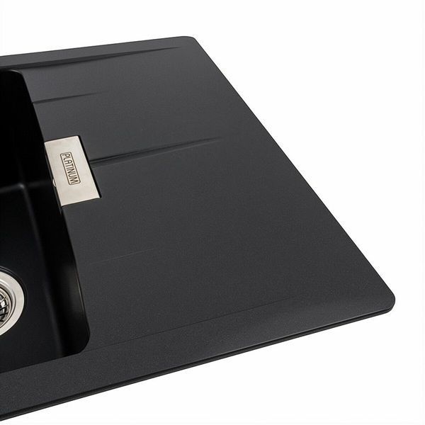 Гранитная мойка для кухни Platinum 6250 ZIRKONE матовая Черная 41600 фото