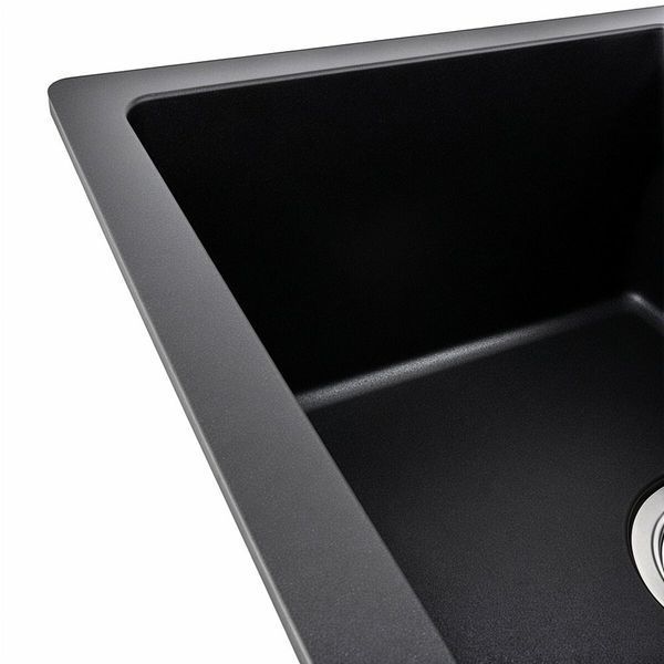 Гранитная мойка для кухни Platinum 6250 ZIRKONE матовая Черная 41600 фото