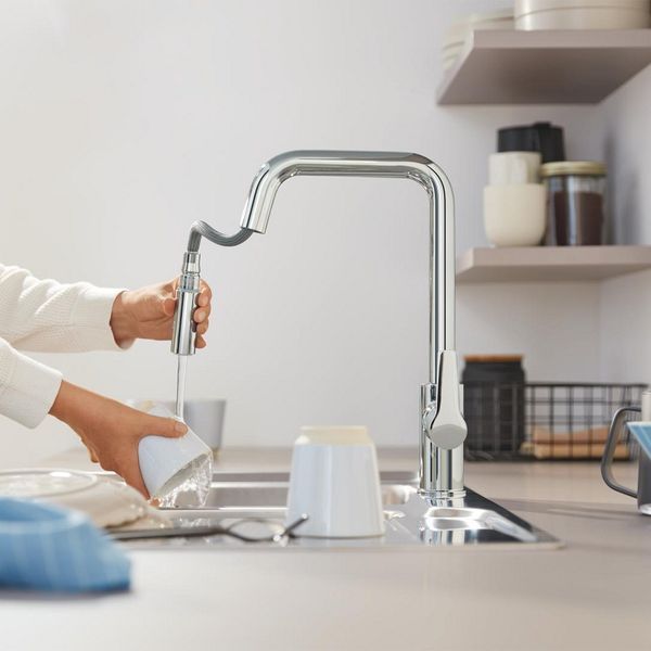 Змішувач для кухні з висувним виливом Grohe QuickFix Start 30631000 CV036255 фото