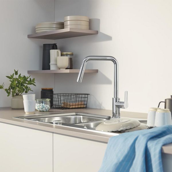 Змішувач для кухні з висувним виливом Grohe QuickFix Start 30631000 CV036255 фото
