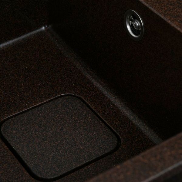 Гранітна мийка для кухні Platinum 7850 CUBE матова Шоколад 3208 фото