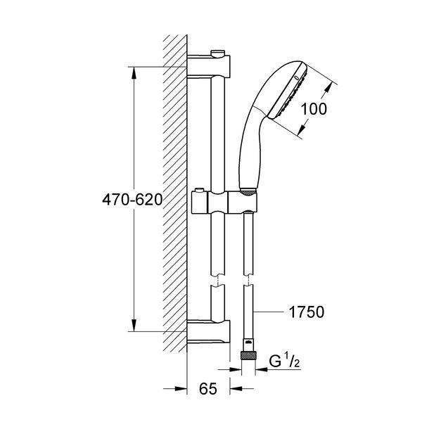 Душовий гарнітур Grohe QuickFix Vitalio Start 100 27948000 CV030599 фото