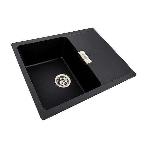 Гранитная мойка для кухни Platinum 6250 ZIRKONE матовая Черная 41600 фото