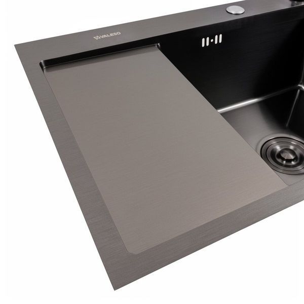 Кухонна мийка CM 65*50 R чорна PVD VALESO Handmade (круглий сифон 3,0/0,8) 45902 фото