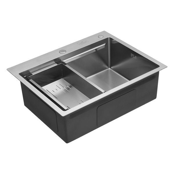 Комплект кухонної мийки Kroner KRP Geb&uuml;rstet 63х50HM ST02 SL43796 фото