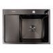 Кухонна мийка CM 65*50 R чорна PVD VALESO Handmade (круглий сифон 3,0/0,8) 45902 фото 1