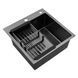 Комплект кухонной мойки Kroner KRP Schwarze 50х50HM PVD ST07 Grafite SL43840 фото 11