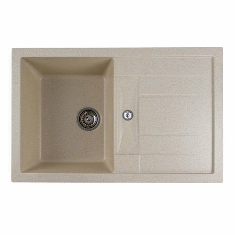 Гранитная мойка для кухни Platinum 7850 TROYA матовая Песок 3244 фото