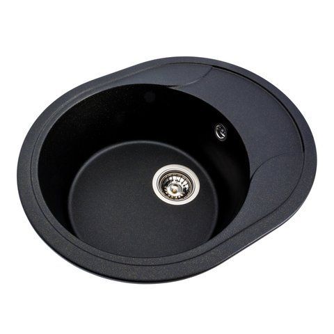 Гранитная мойка для кухни Platinum 5847 ONYX матовая (черная Gold) 38977 фото