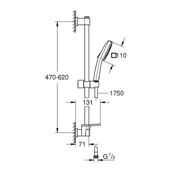 Душовий гарнітур Grohe QuickFix Vitalio Comfort 110 26929001 CV033292 фото