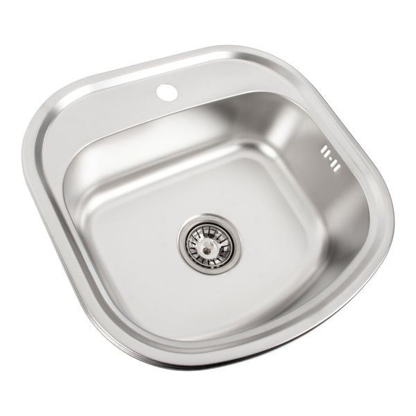 Кухонна мийка з нержавіючої сталі Platinum ДЕКОР 4947 (0,8/180 мм) 11646 фото
